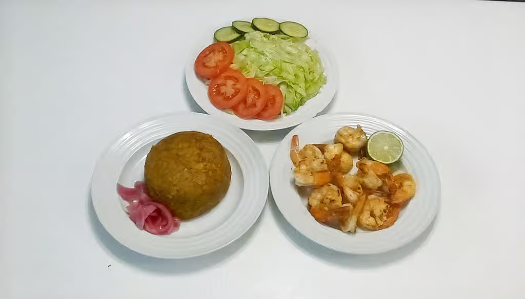 Grilled Shrimp Mofongo/Mofongo de Camarones a la Plancha