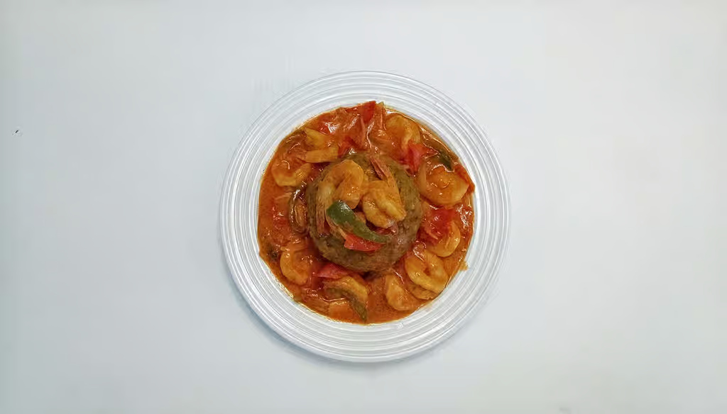 Creole Sauce Shrimp Mofongo/Mofongo de Camarones En Salsa Criolla