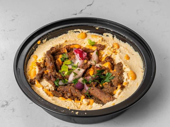 Shawarma Meat Over Hummus Platter