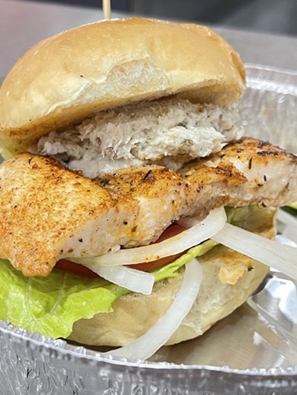 Blackened Smoked Mahi Dip Sandwich