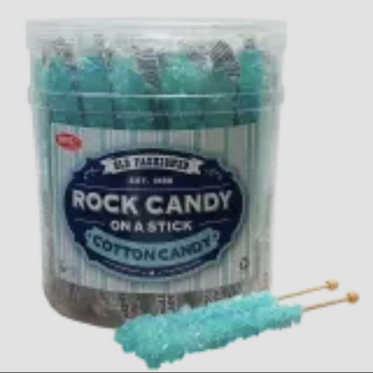 Light Blue Cotton Candy Rock Candy On a Stick