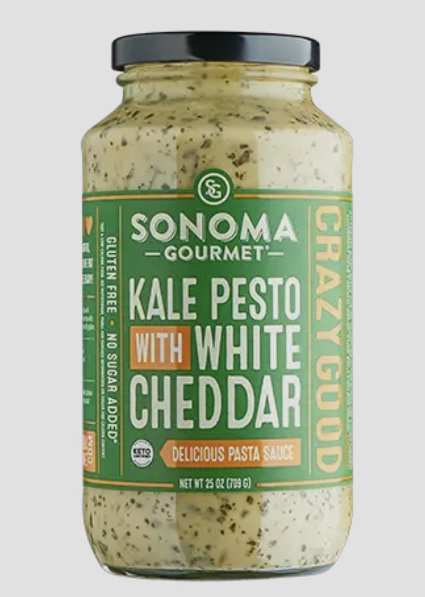 Kale Pesto With White Cheddar Pasta Sauce