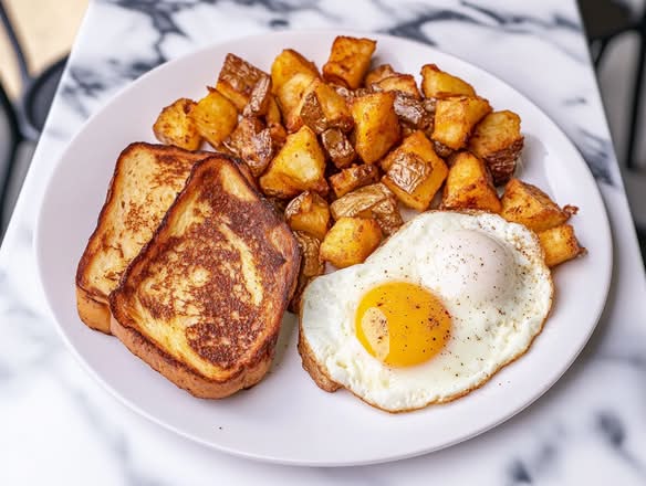 French Toast, Eggs, Home Fries
