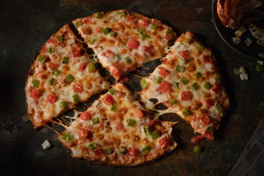 Large Vegan Cheese Pizza with Vegan Chicken Parmesan Pizza