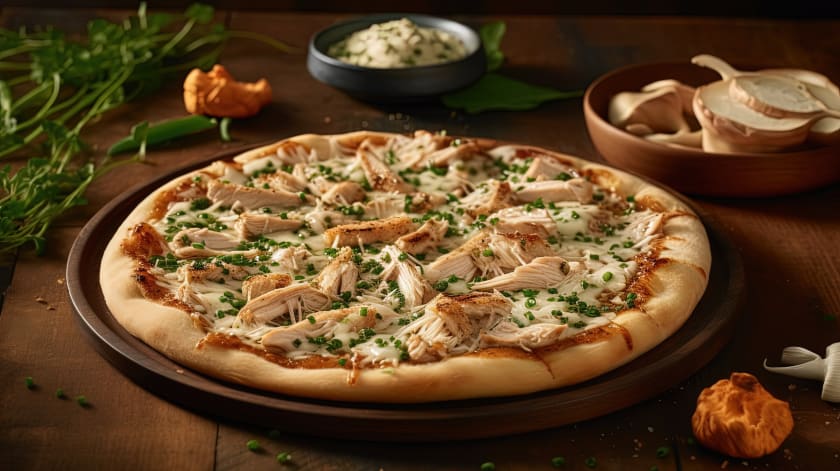 Large Grilled Chicken Pesto Pizza