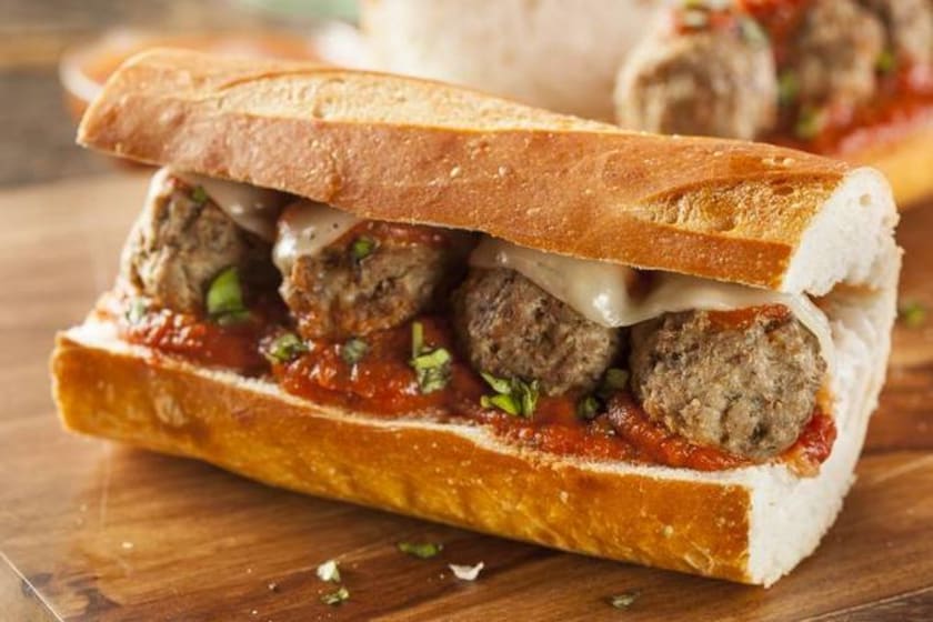 Meatballs Parmigiana Sandwich