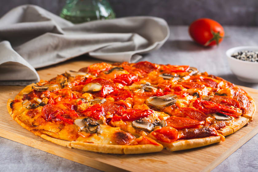 Large Vegan Cheese Pizza With Vegan Crumble Sausage