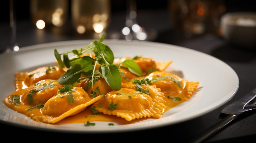 Lobster Ravioli In Garlic Oil