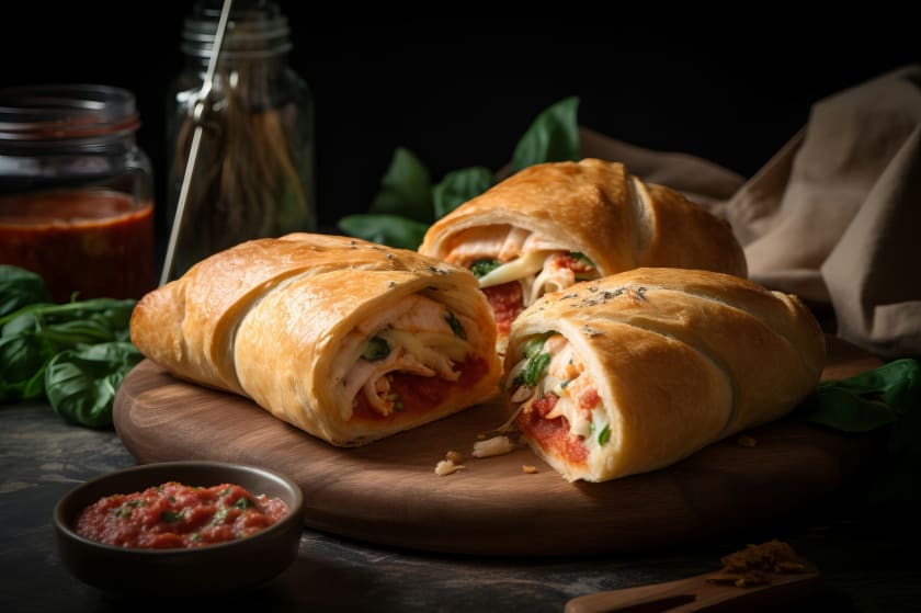 Vegan Pepperoni Stromboli With Vegan Cheese