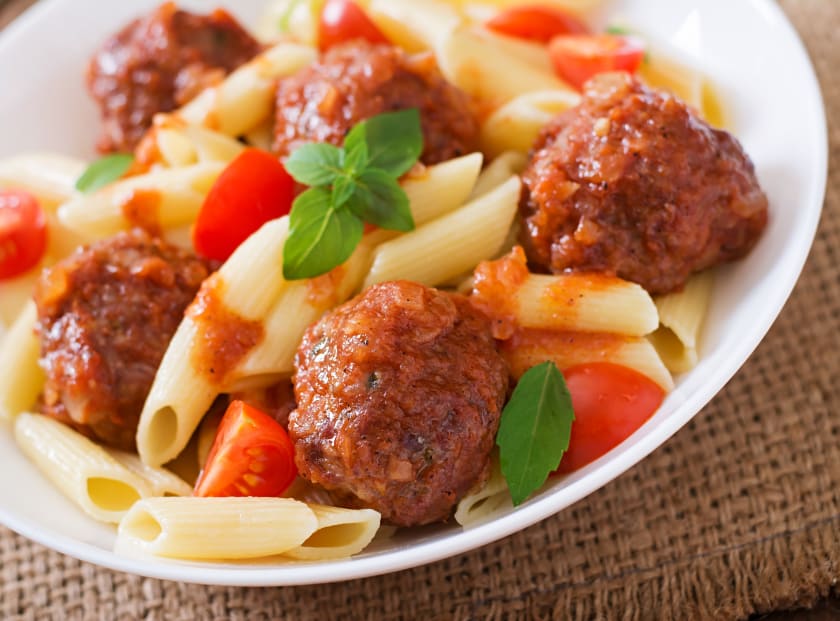 Gluten Free Penne With Gluten Free Meatball