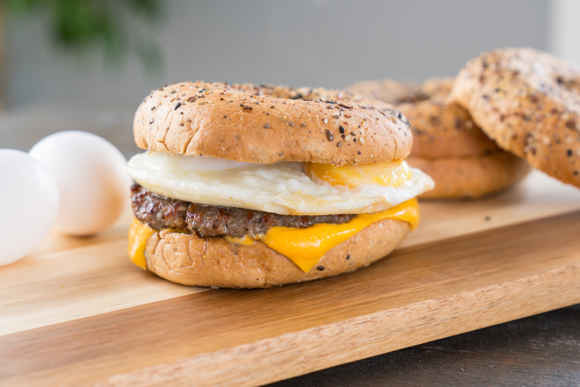 Turkey Sausage, Egg and Cheese Sandwich
