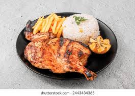 128. Roasted Half Chicken with Rice & Salad