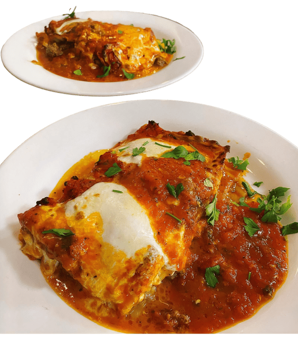 Italian Lasagna and Garlic Bread