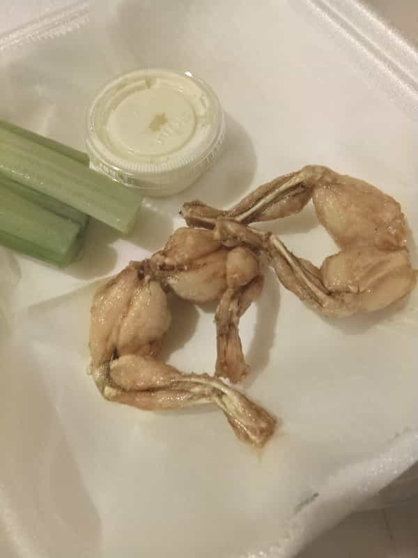 6 Frog Legs + 2 Cheeseburgers + 3 Cokes