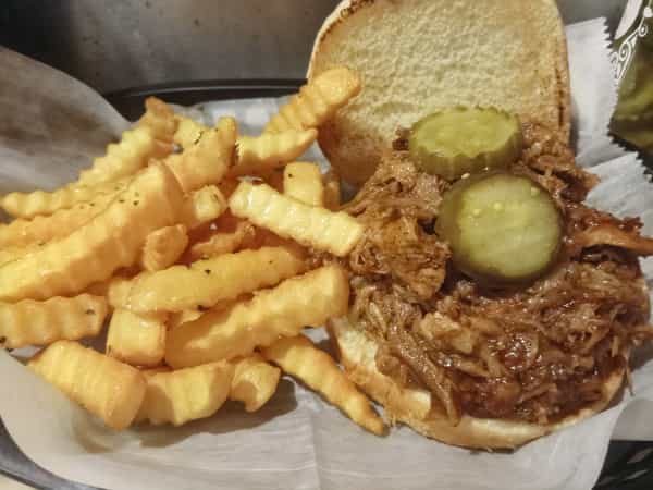 BBQ Pulled Pork Sandwich with Fries