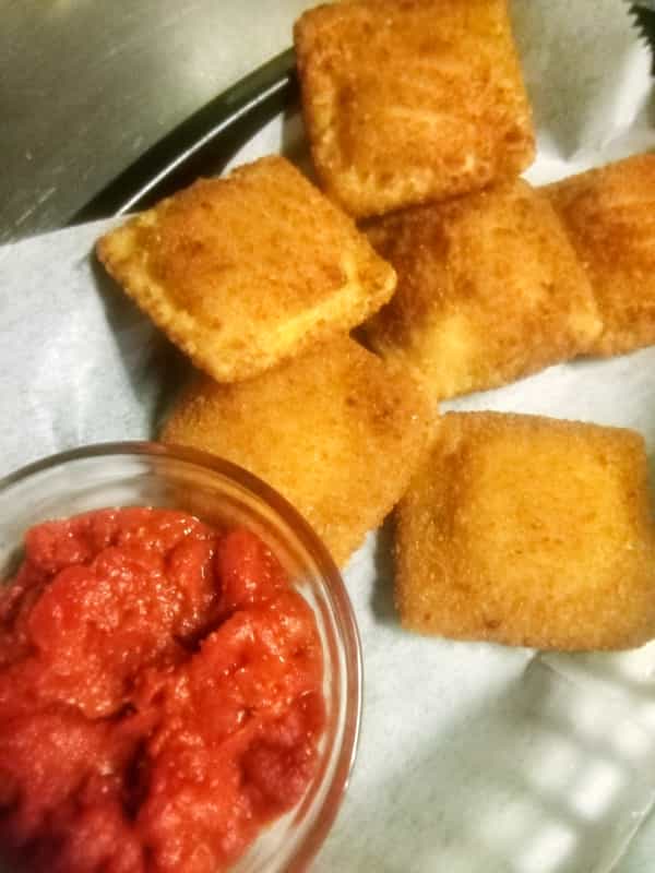 Fried Cheese Ravioli with Marinara