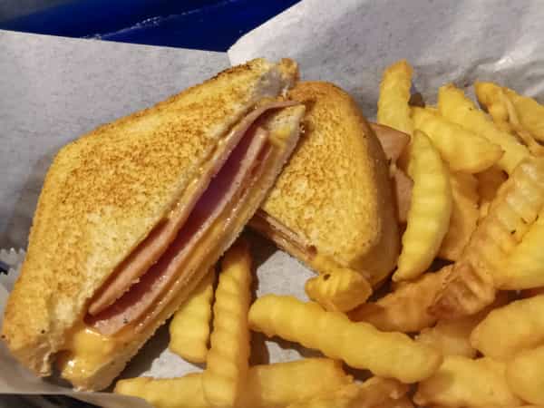 Grilled Ham and Cheese Melt with Fries