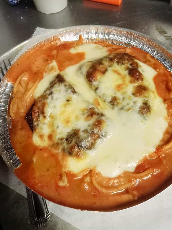 Chicken Parmesan with Garlic bread