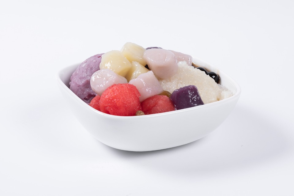 S2. Icy Melon Rice Bowl with Taro Paste & Taro Ball