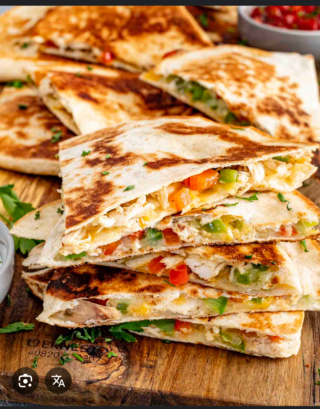 Grilled chicken quesadilla