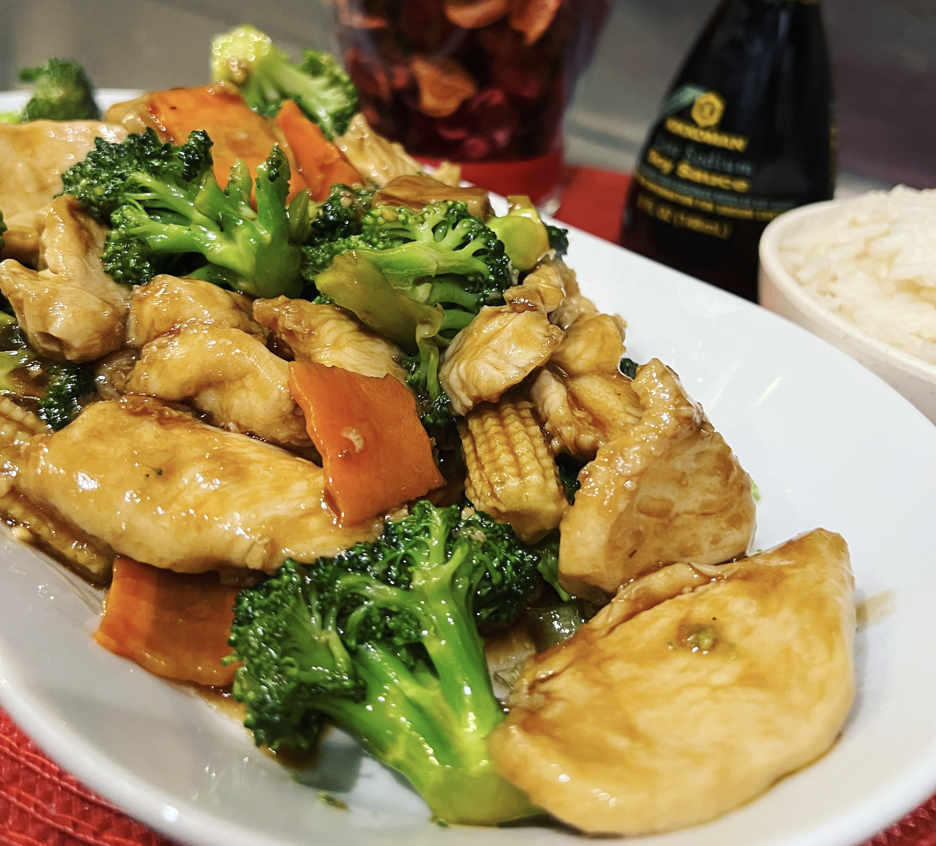 Broccoli, Mushrooms, Baby Corn and carrots