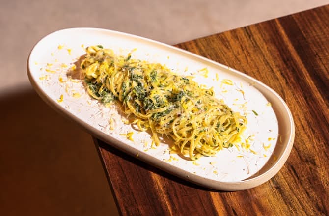 Spinach & Lemon Cream Linguine