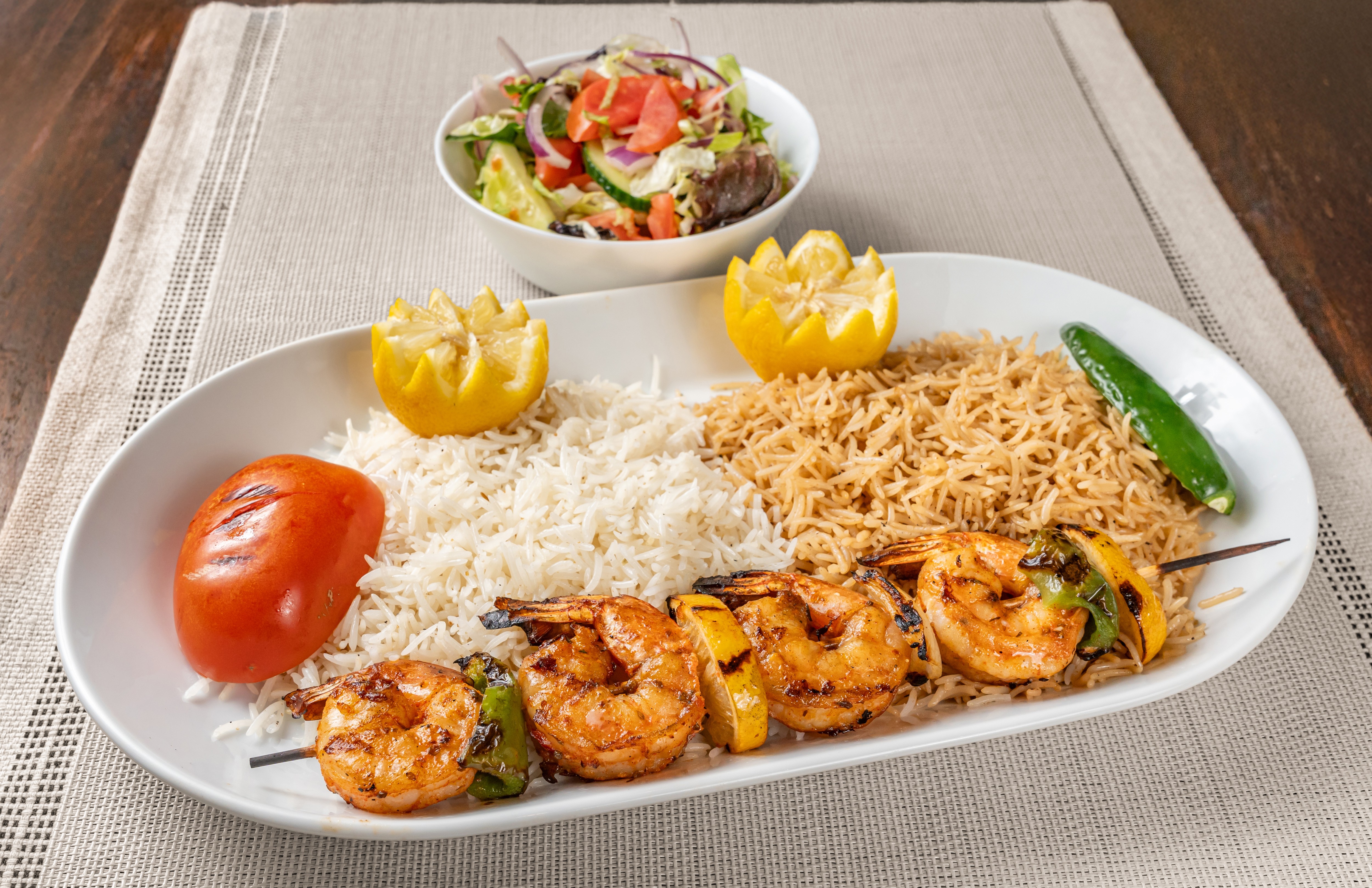 Shrimp Kebab with Brown or White rice
