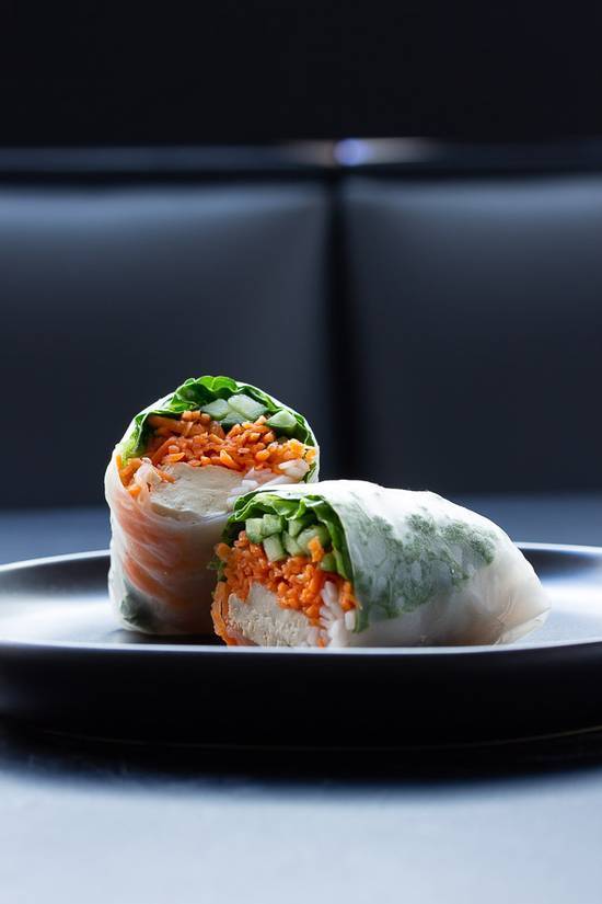 Tofu Rice paper wrap with veggies, soba noodles, & Thai peanut dressing