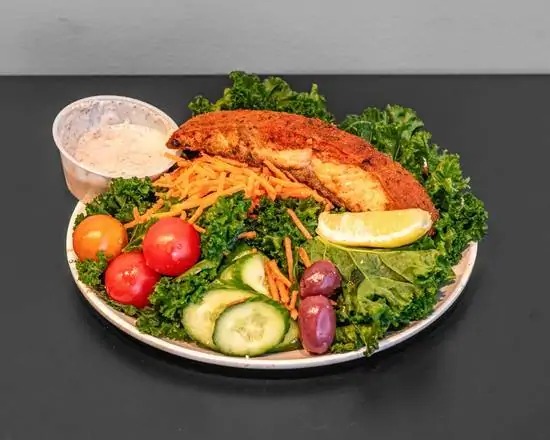 Cajun Salmon on Kale
