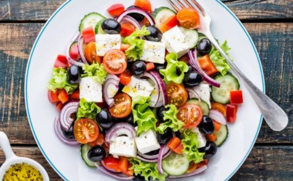 Greek Salad with Feta and Olive