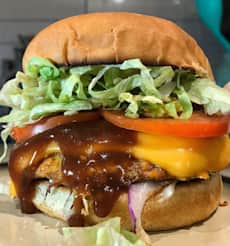 Grilled BBQ Chicken with Cheese, Lettuce, & Tomato