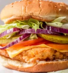 Chicken Cutlet with Cheese, Lettuce, & Tomato