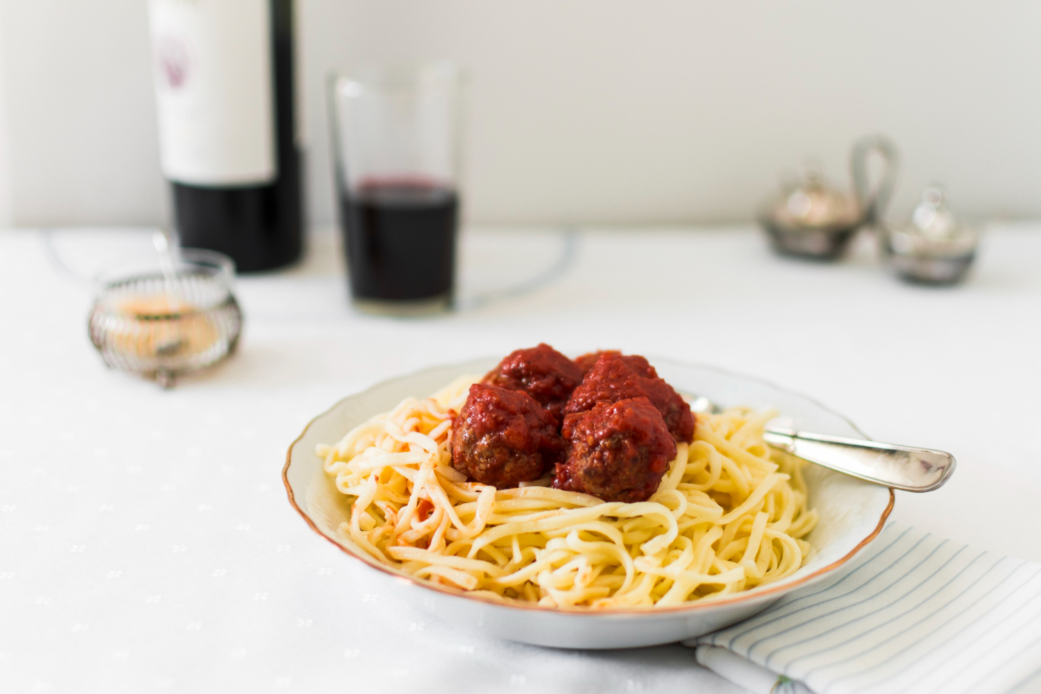 Pasta with Two Meatballs