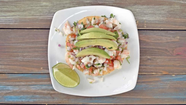 Shrimp Ceviche Tostada