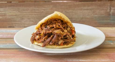 Arepa de Carne Mechada (Shredded Beef)