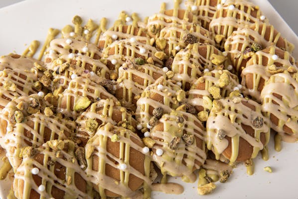 Pistachio White Chocolate Mini Pancakes