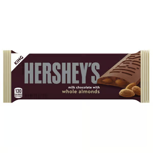 Hershey's Whole Almonds Milk Chocolate Candy Bar King Size