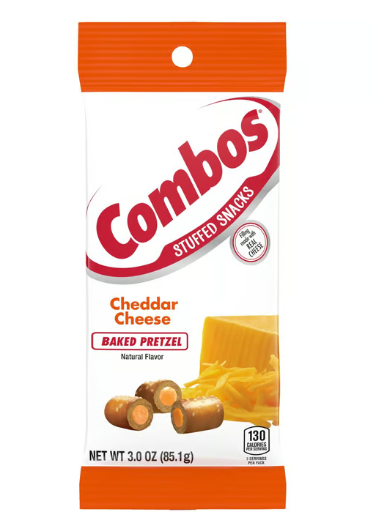 Combos Stuffed Snacks Cheddar Cheese Baked Pretzel Snacks