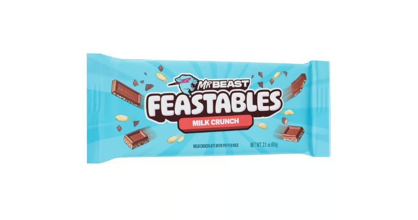 Mr. Beast Feastables Crunch Milk Chocolate with Puffed Rice Bar