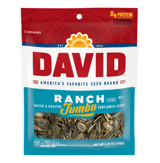 David Seeds Salted & Roasted Ranch Flavored Jumbo Sunflower Seeds