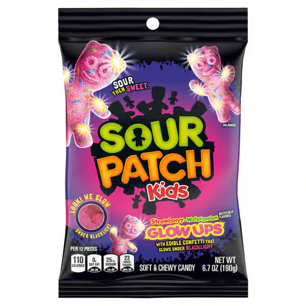 Sour Patch Kids Glow Ups Soft & Chewy Strawberry-Watermelon Candy