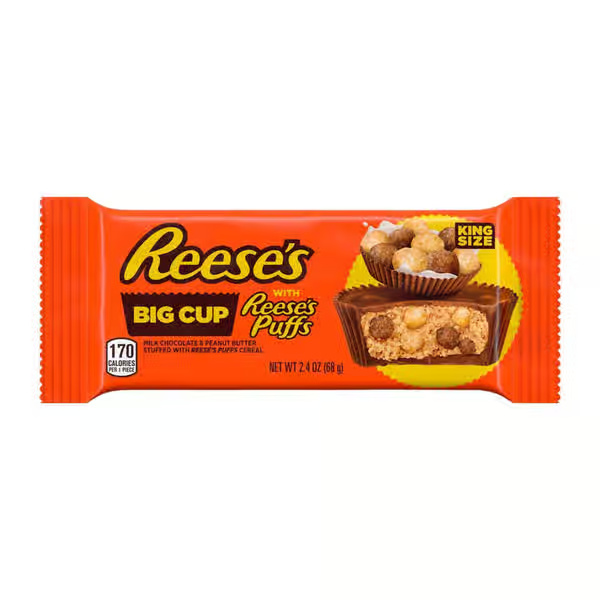 Reese's Big Cups with Puffs Milk Chocolate & Peanut Butter Candy King Size