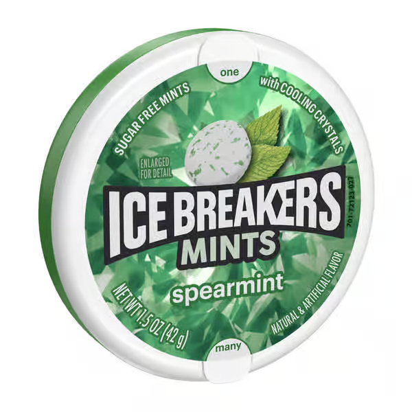 Ice Breakers Sugar Free Spearmint Mints Can