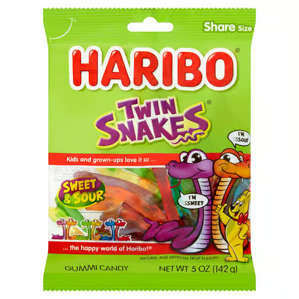 Haribo Twin Snakes Sweet & Sour Gummi Candy