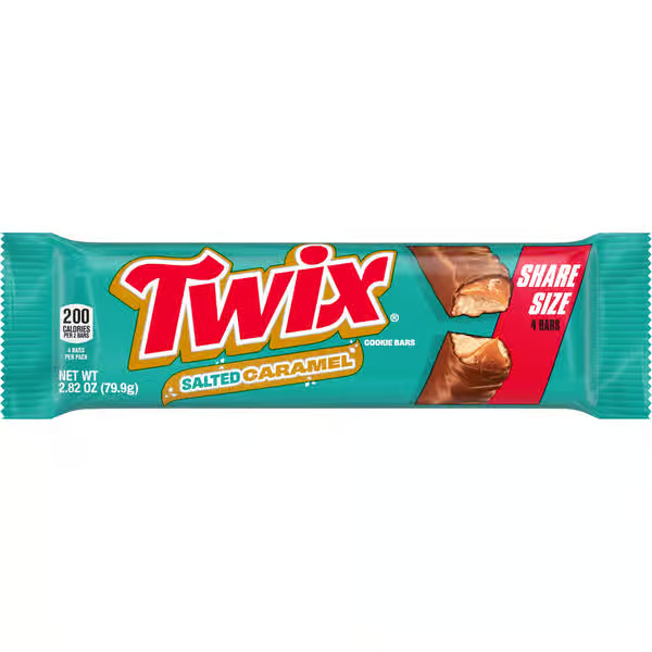 Twix Salted Caramel Milk Chocolate Cookie Bars Share Size