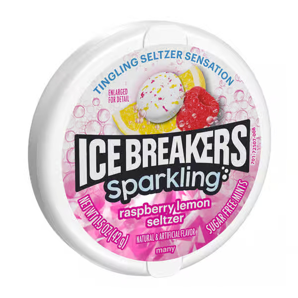 Ice Breakers Sparkling Zero Sugar Raspberry Lemon Seltzer Mints