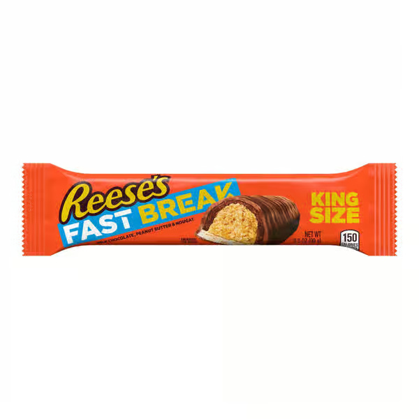 Reese's Fast Break Milk Chocolate, Peanut Butter & Nougat King Size Candy Bar