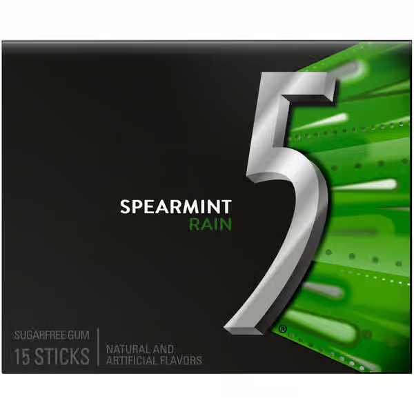 5 Gum Sugar Free Spearmint Rain Chewing Gum
