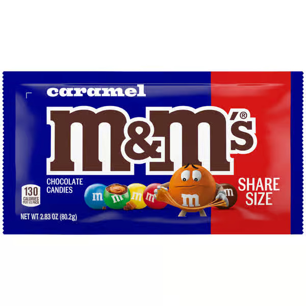 M&M's Caramel Milk Chocolate Candies Bag Share Size
