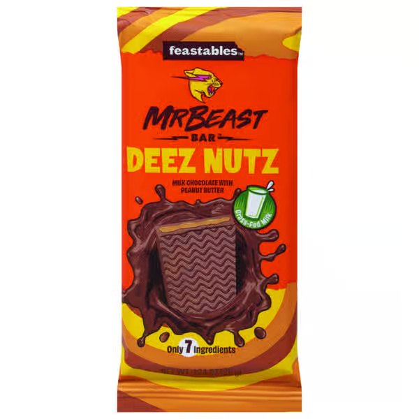 Feastables Mr Beast Deez Nutz Milk Chocolate with Peanut Butter Chocolate Bar